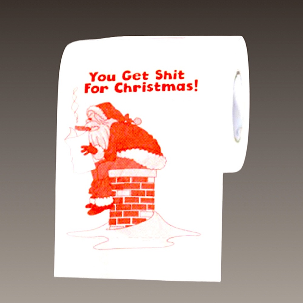 NWT Gag Gift “You get shit for Christmas” 8‎ rolls of toilet paper
